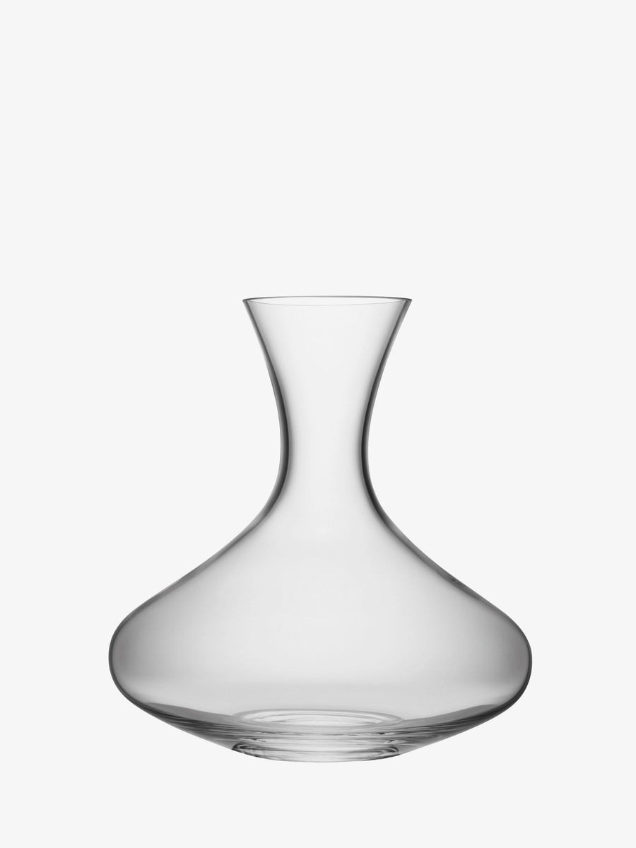 The lsa-international Wine Carafe, featuring a mouth-blown glass construction with a wide base and narrow neck for optimal wine aeration, is displayed against a plain white background.