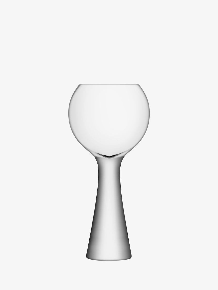 The lsa-international Wine Balloon Glass is a clear, stemless goblet featuring a wide, rounded bowl and a tapered, cylindrical base that evokes the classic silhouette of traditional balloon glasses. Set against a plain white background, this elegant piece highlights the artistry of skilled glassblowers, its form expertly crafted using mouth-blown techniques.