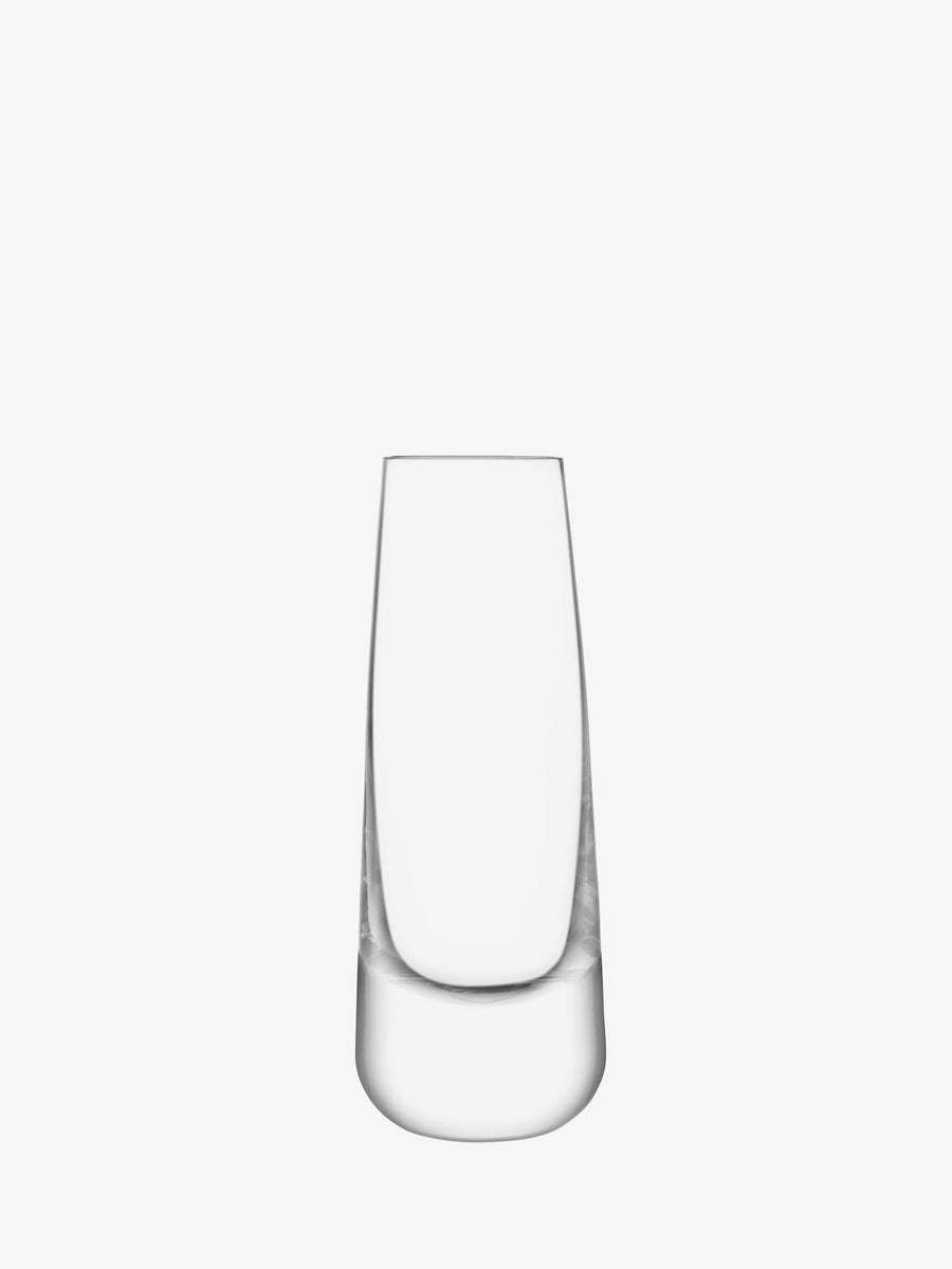 Centered on a plain white background, the lsa-international Long Drink Glass—crafted from clear, mouth-blown glass with a thick base—offers timeless elegance and contemporary flair, perfect for serving modern highballs or handcrafted cocktails.