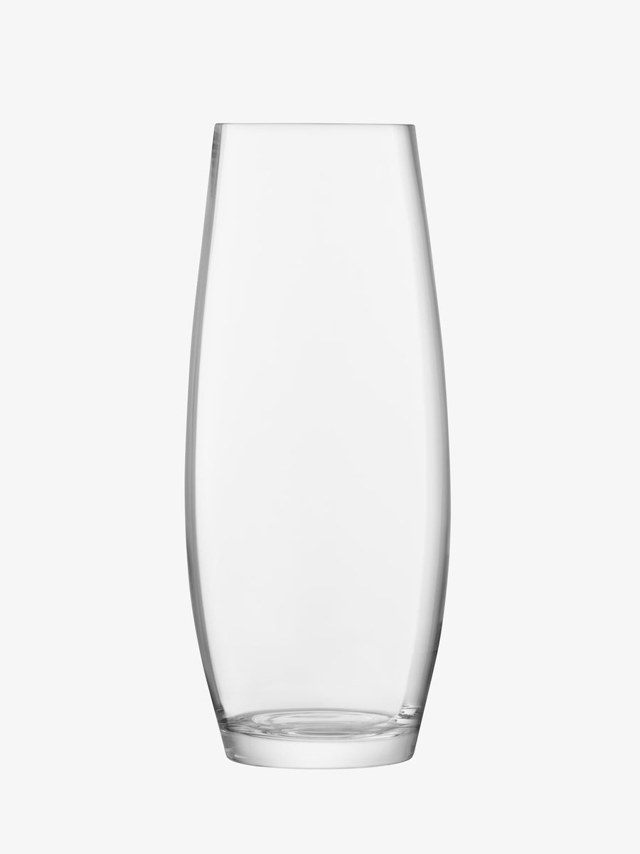 The lsa-international Grand Stem Vase, with its tall and slightly curved silhouette reminiscent of a slim glass vase, is showcased empty against a plain white background.