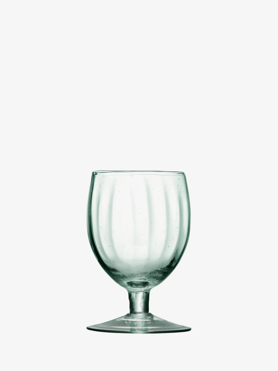 A clear, fluted recycled glass LSA-International Wine Glass with a short stem.