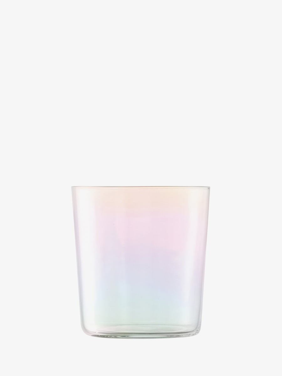 The lsa-international Tumbler features a versatile design and an iridescent, pastel rainbow sheen, beautifully displayed against a plain white background. This modern glass from lsa-international adds elegance and contemporary style to any setting.