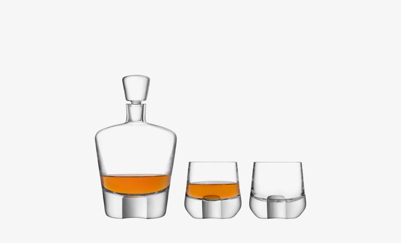 Juego de 2 Cristal LSA International Whisky Arran Vaso con Posavasos de Nogal Transparente 250 ml 