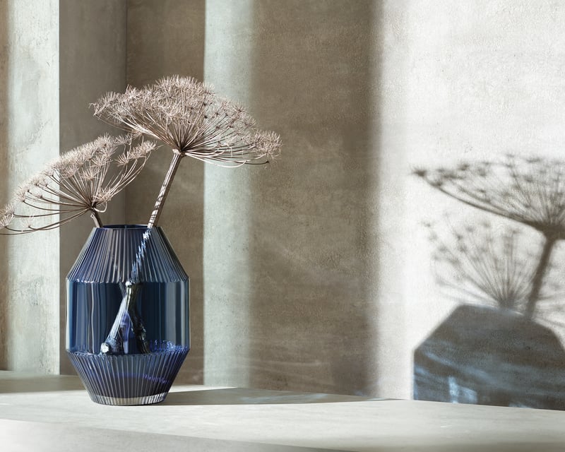 Wide Vase H14cm, Sapphire | Rotunda Collection | LSA Interior Wide Vase H14cm, Sapphire | Rotunda Collection | LSA Interior