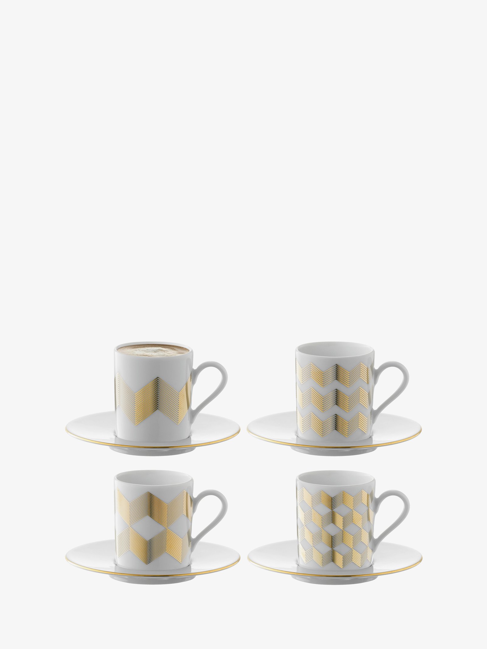 Chevron Coffee Cup & Saucer x 4 100ml