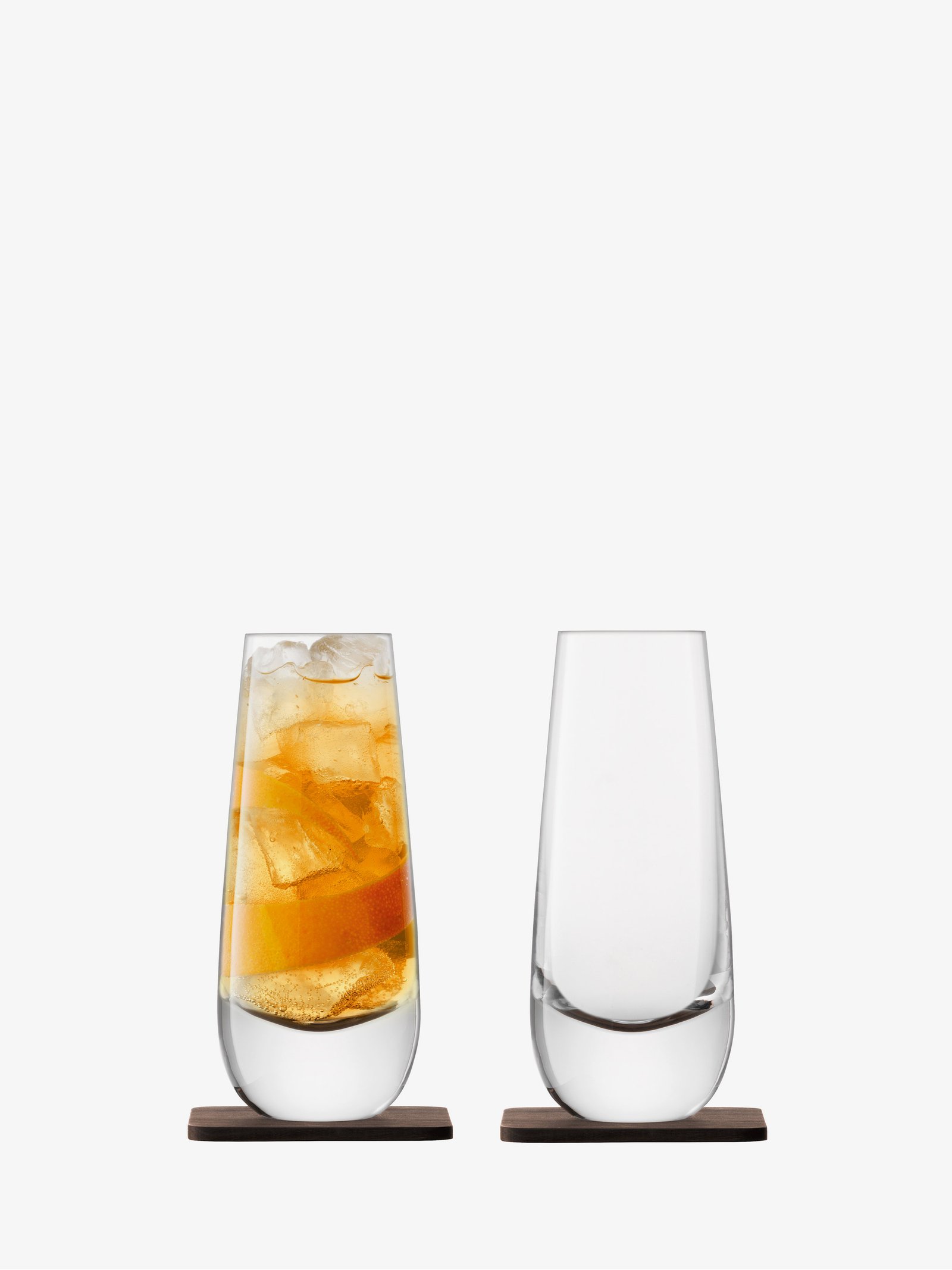 Islay Mixer Glass & Walnut Coaster x 2 325ml Whisky LSA Drinkware