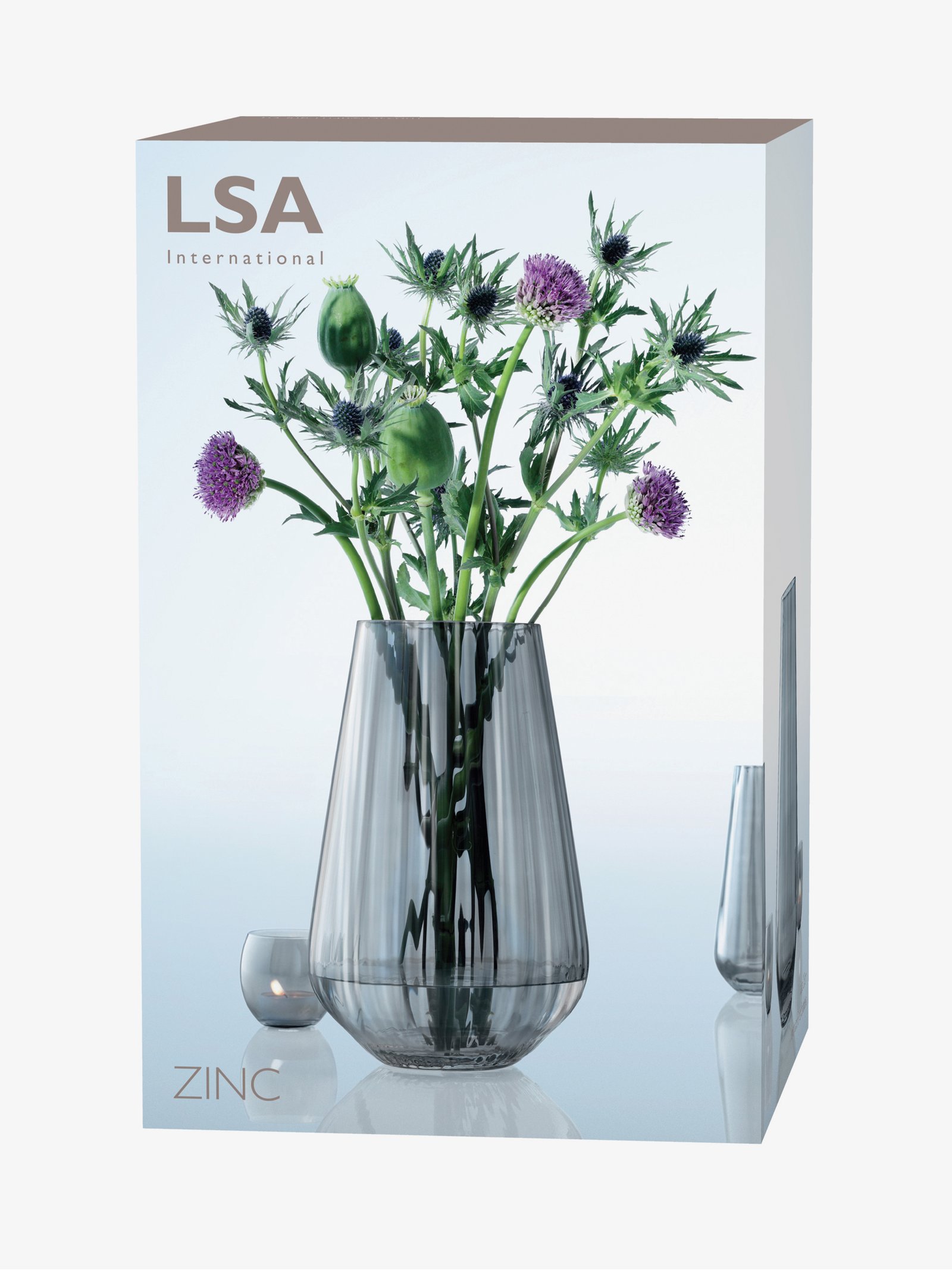 Vase H28cm, Sheer Zinc Zinc Collection LSA Interior