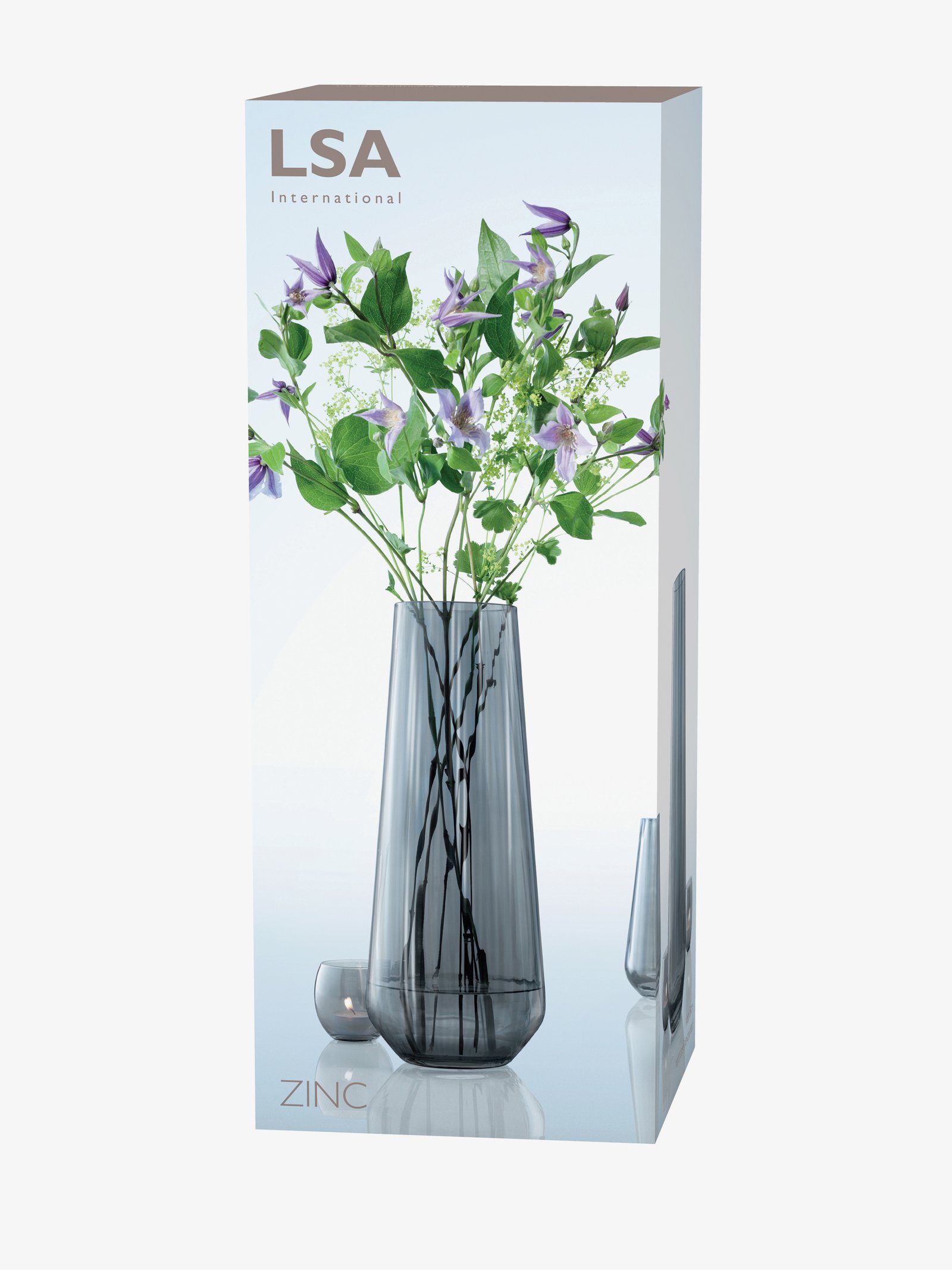 Vase H36cm, Sheer Zinc Zinc Collection LSA Interior