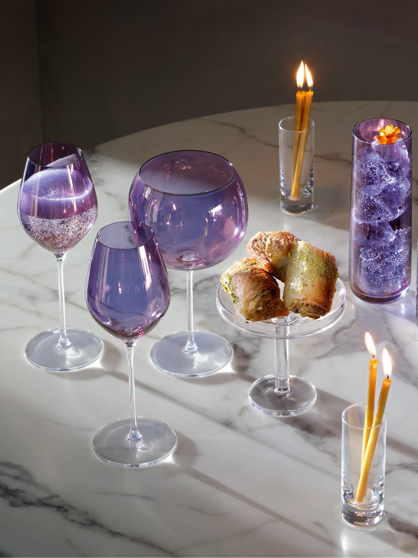 Champagne Tulip Glass 285ml, Polar Violet Aurora LSA Drinkware