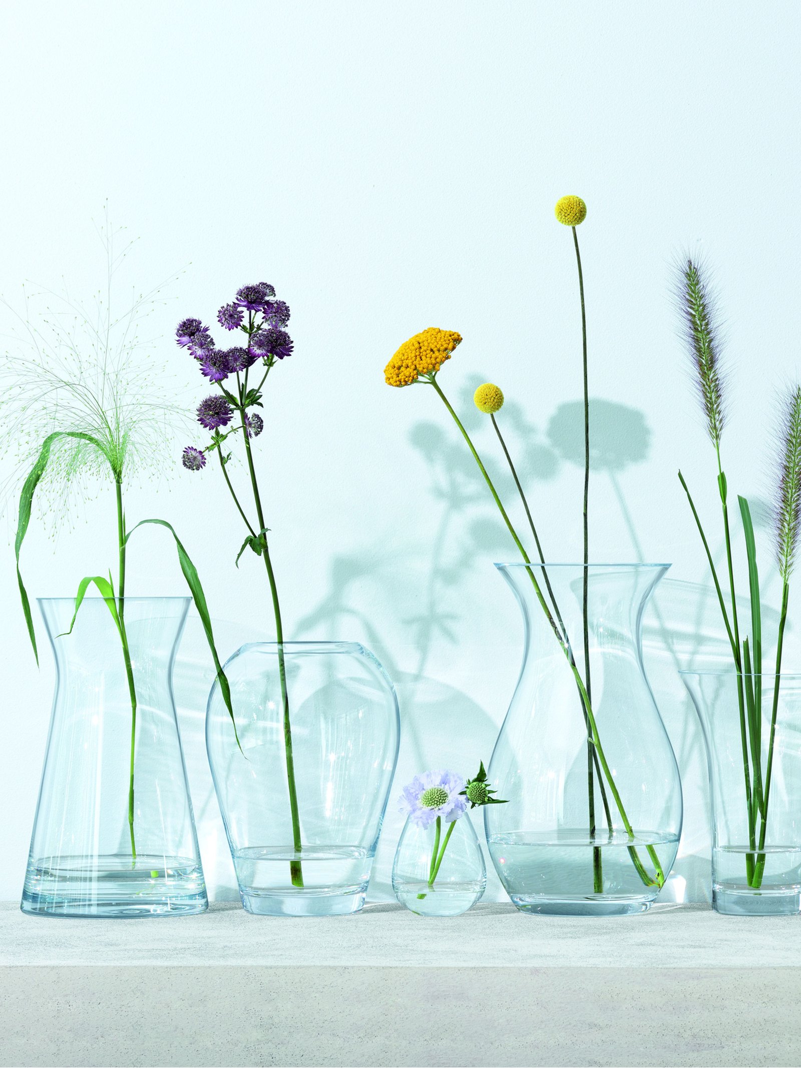 Mixed Bouquet Vase H29cm, Clear Flower Collection LSA Interior