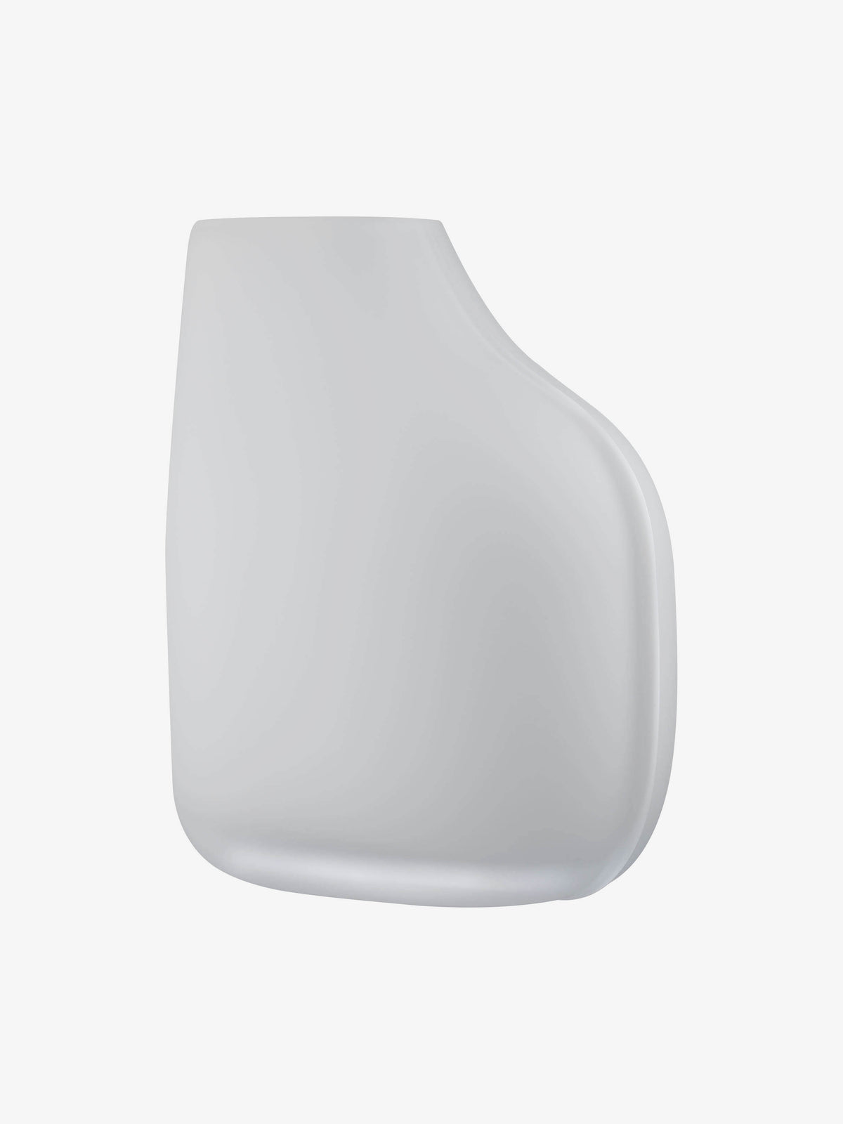 A smooth, white, contoured object with soft edges and a matte finish, displayed on a plain white background—the 1966 Vase by lsa-international is a handmade limited edition collector’s piece that exudes timeless elegance.