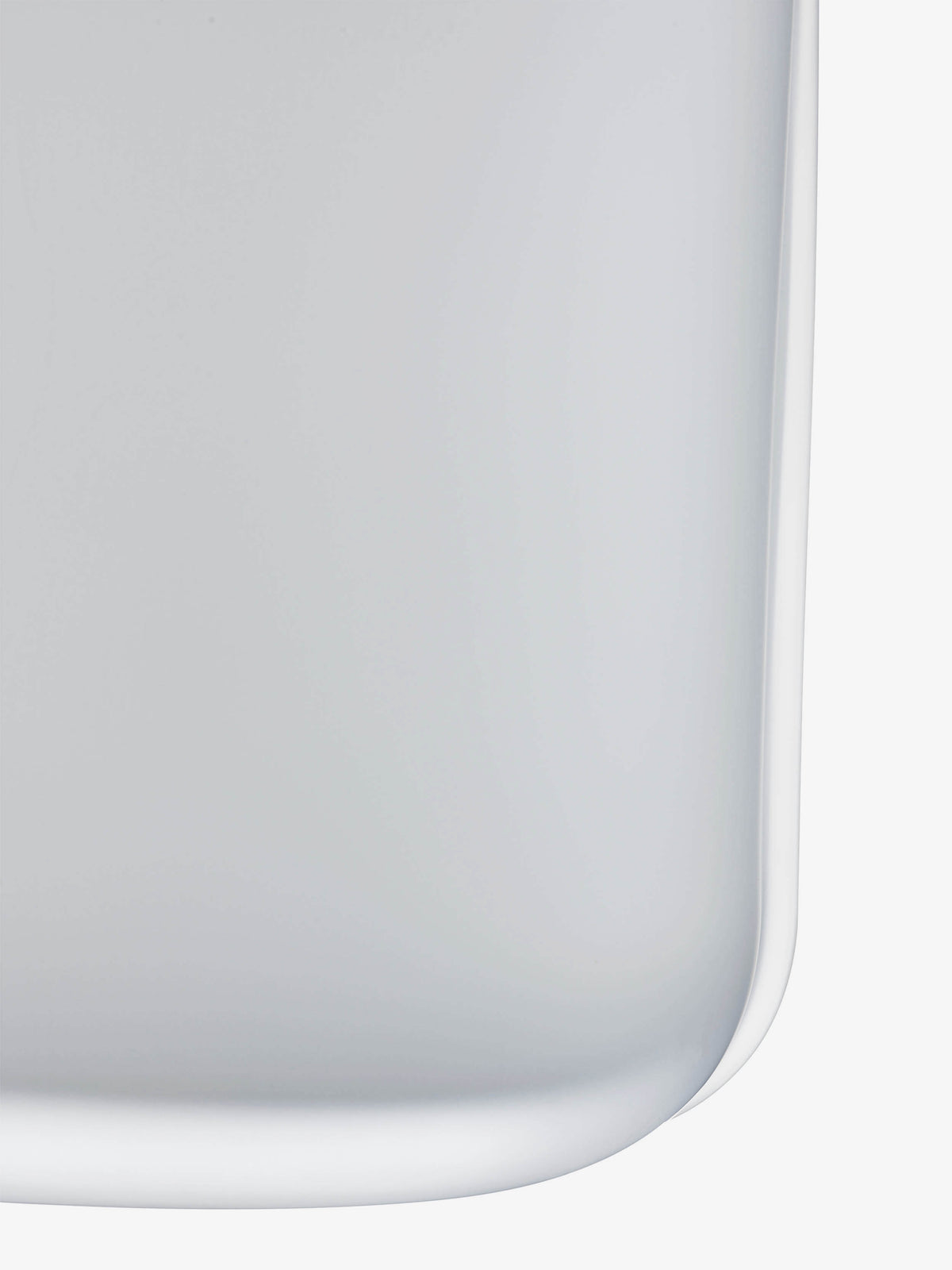 A close-up of the smooth, curved surface of the lsa-international 1966 Vase, showcasing its glossy white or silver finish and collectible design against a white background.