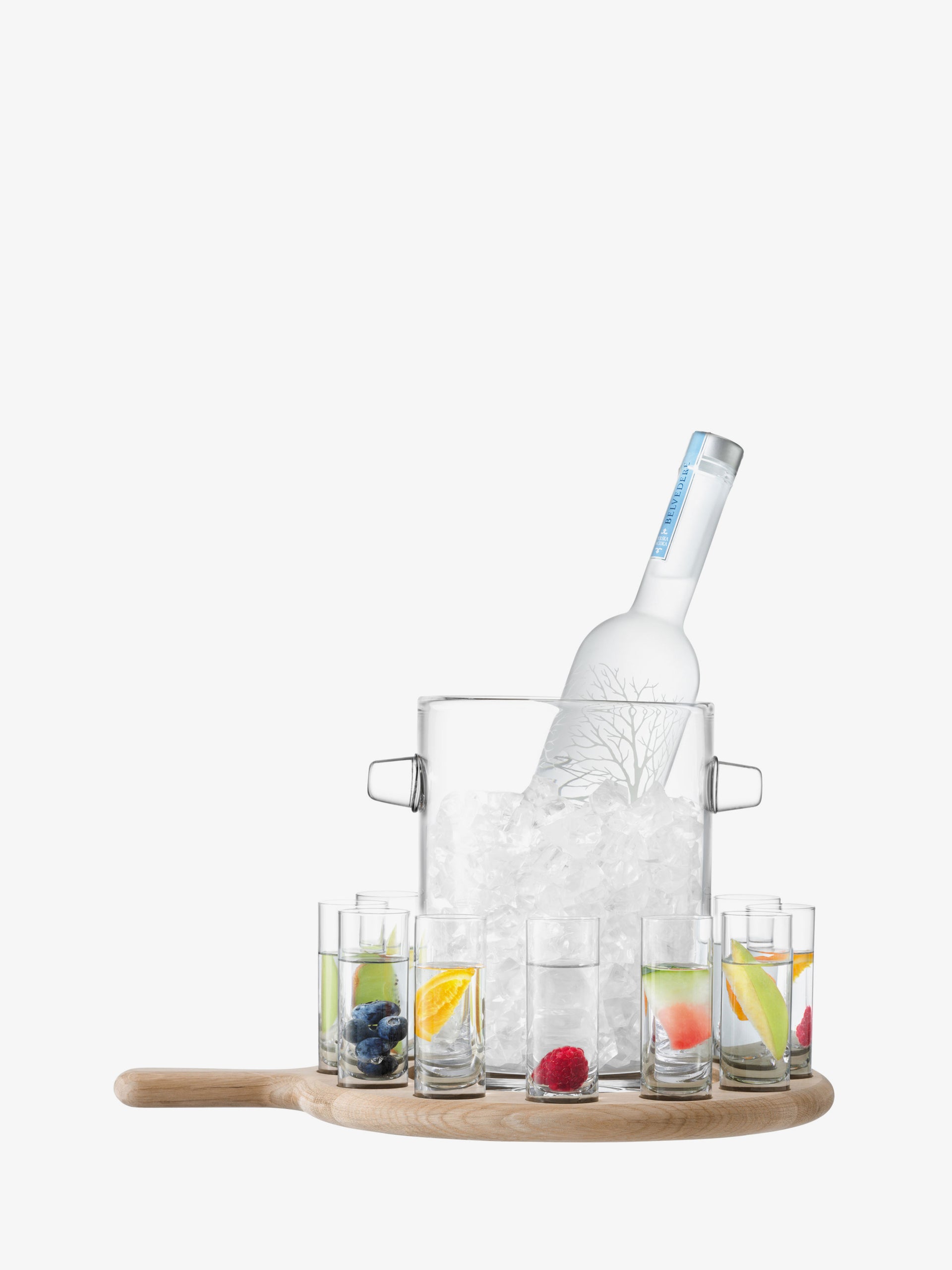Vodka Serving Set & Oak Paddle