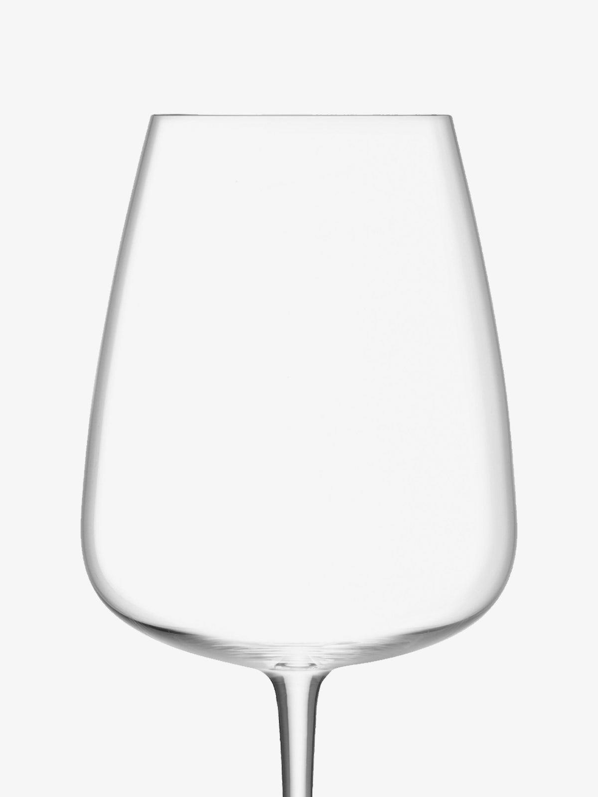 A meticulously handcrafted and mouth-blown lsa-international White Wine Glass with a tall stem is photographed empty against a plain white background.