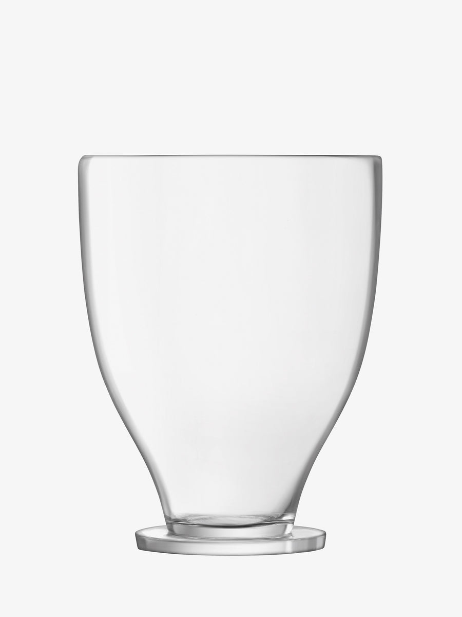 Set against a plain white background, the lsa-international Champagne Bucket captures vintage elegance with its clear glass construction and 1920s-inspired design. Crafted using mouth-blown techniques, this wide, rounded bucket with a short, flat base evokes the glamour of an era when every celebration called for a sparkling toast.