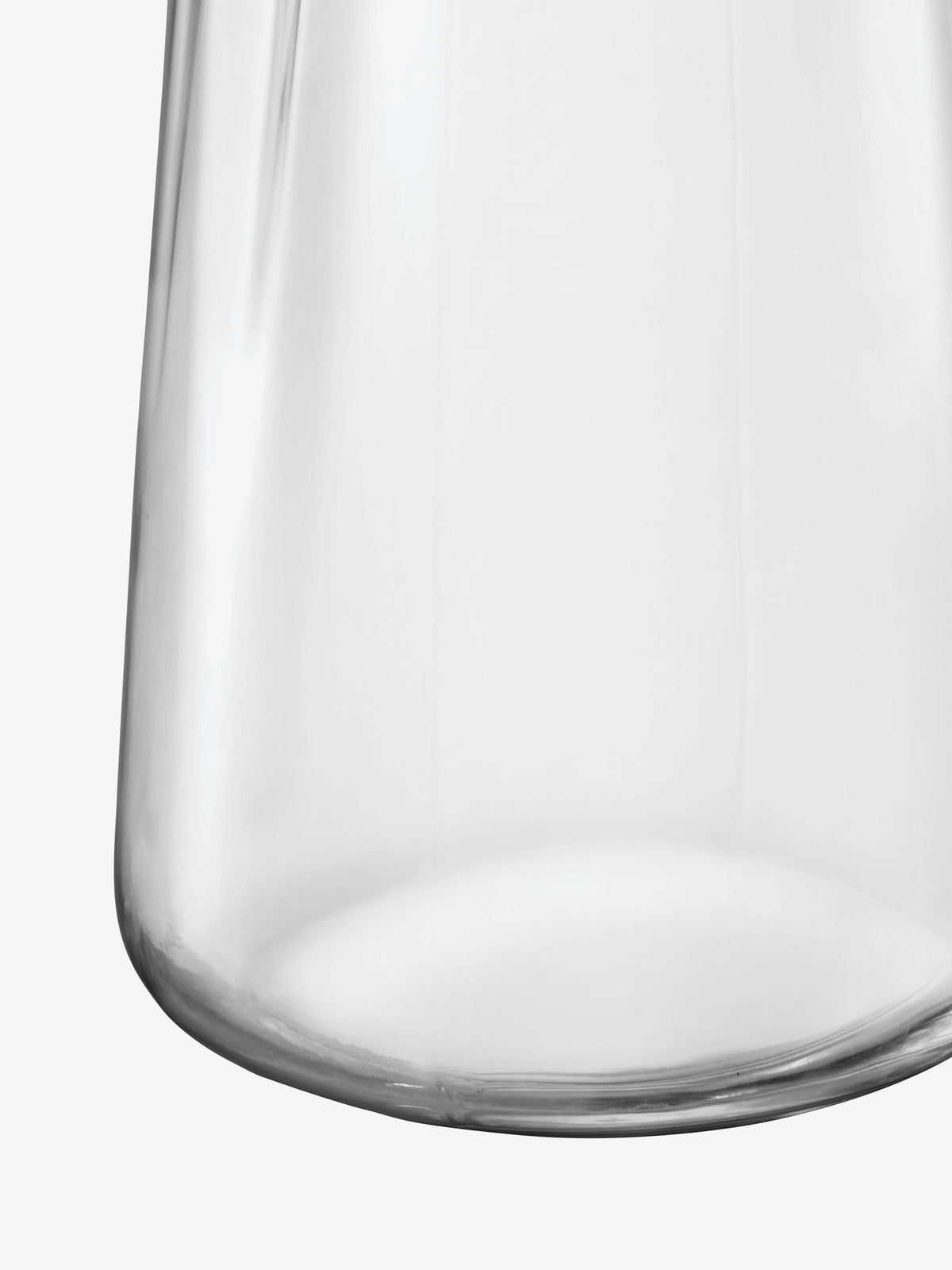 Close-up of an LSA International Vase/Lantern with a mouth-blown, organic, curved base.