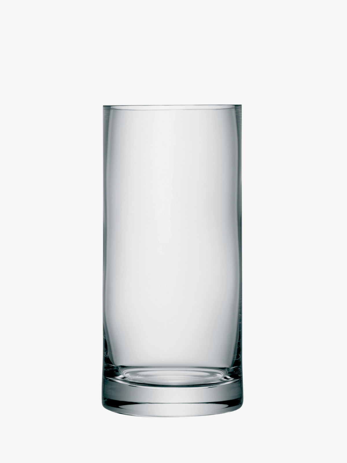 Mouth-blown cylindrical clear glass Vase by lsa-international with a thick base.