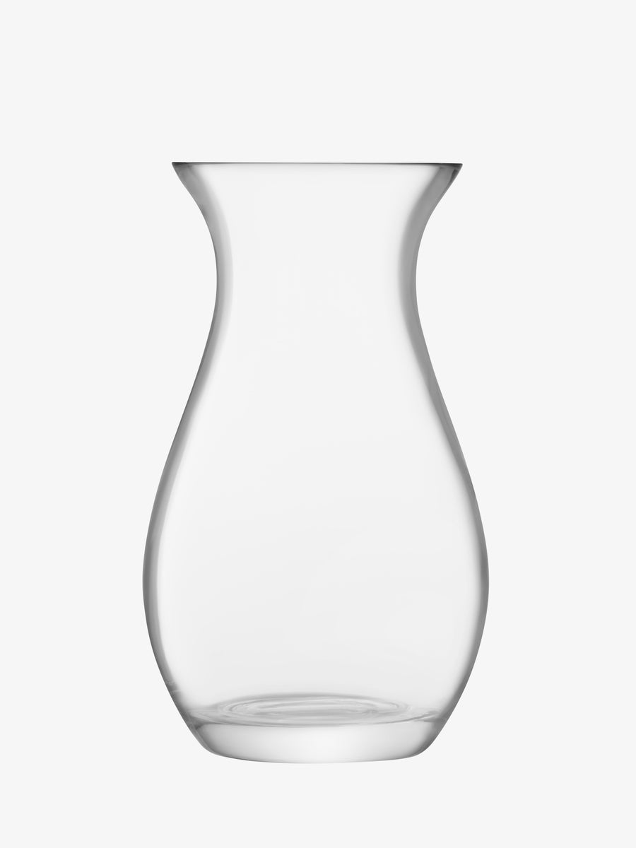 The Grand Posy Vase by lsa-international is a clear, mouth blown glass vase featuring a wide body, narrow neck, and flared rim—ideal for showcasing tall stemmed flowers. It is displayed here against a plain white background.
