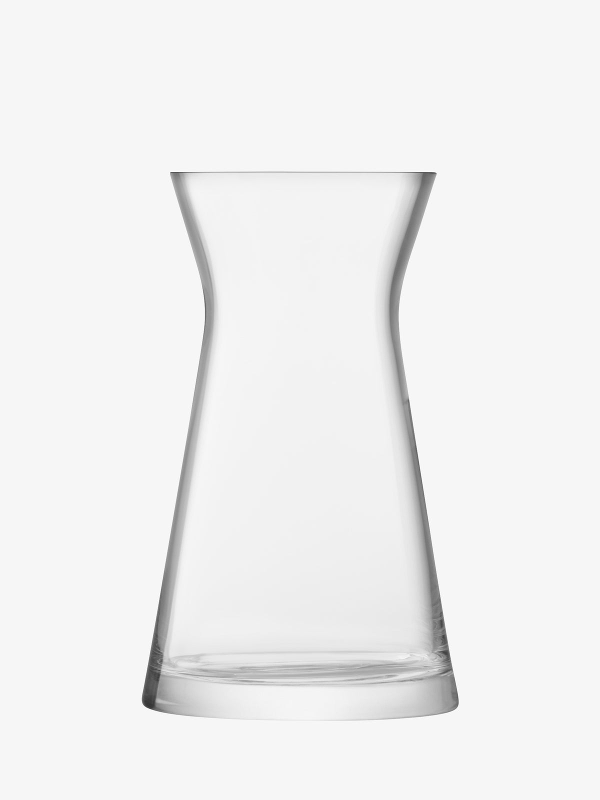 The Mixed Bouquet Vase by lsa-international, featuring a clear glass design with a narrow neck and wide base reminiscent of a mouth-blown vase, is displayed against a plain white background.