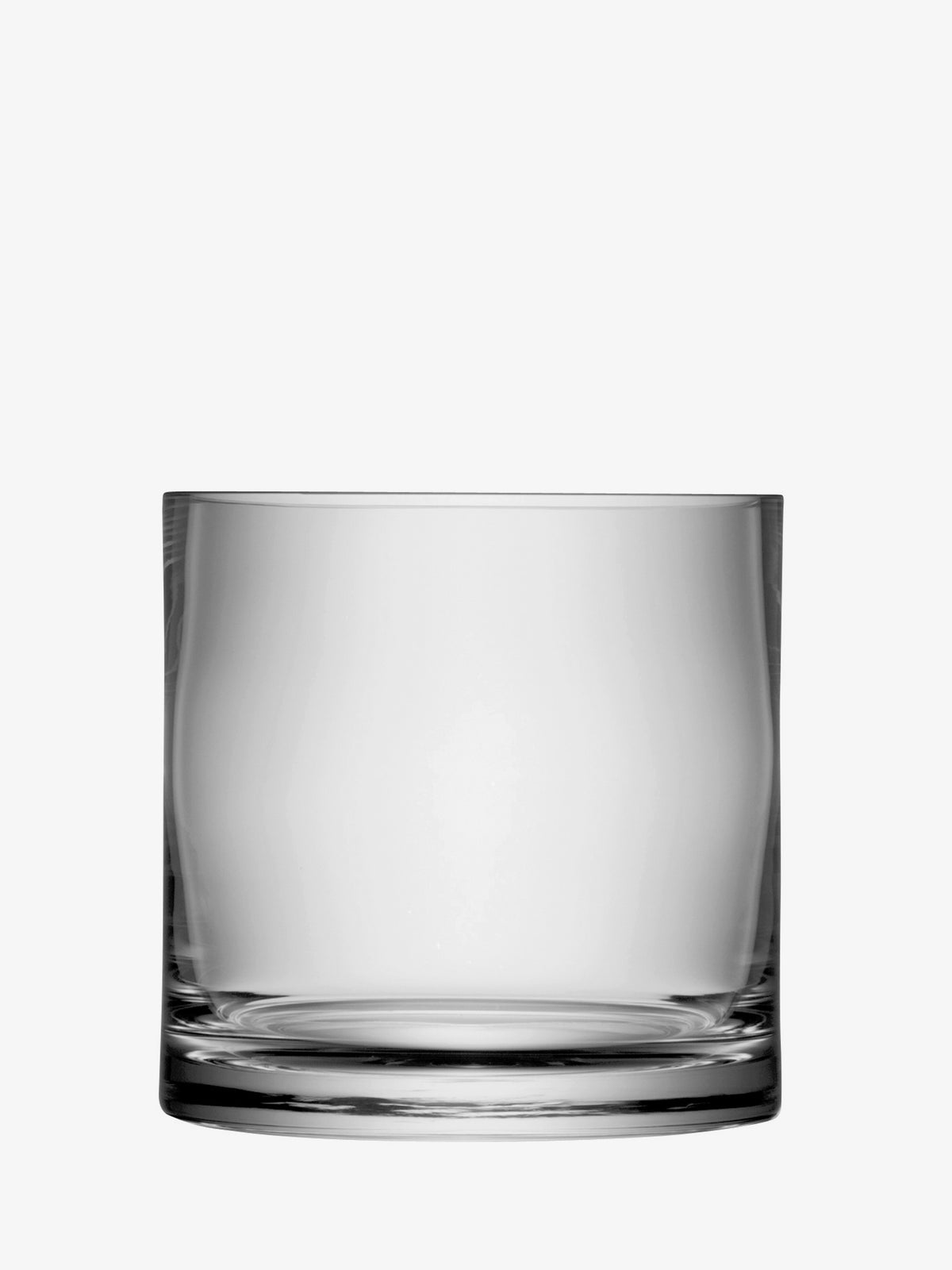 Clear, mouth-blown cylindrical Vase/Candleholder with a thick base.
