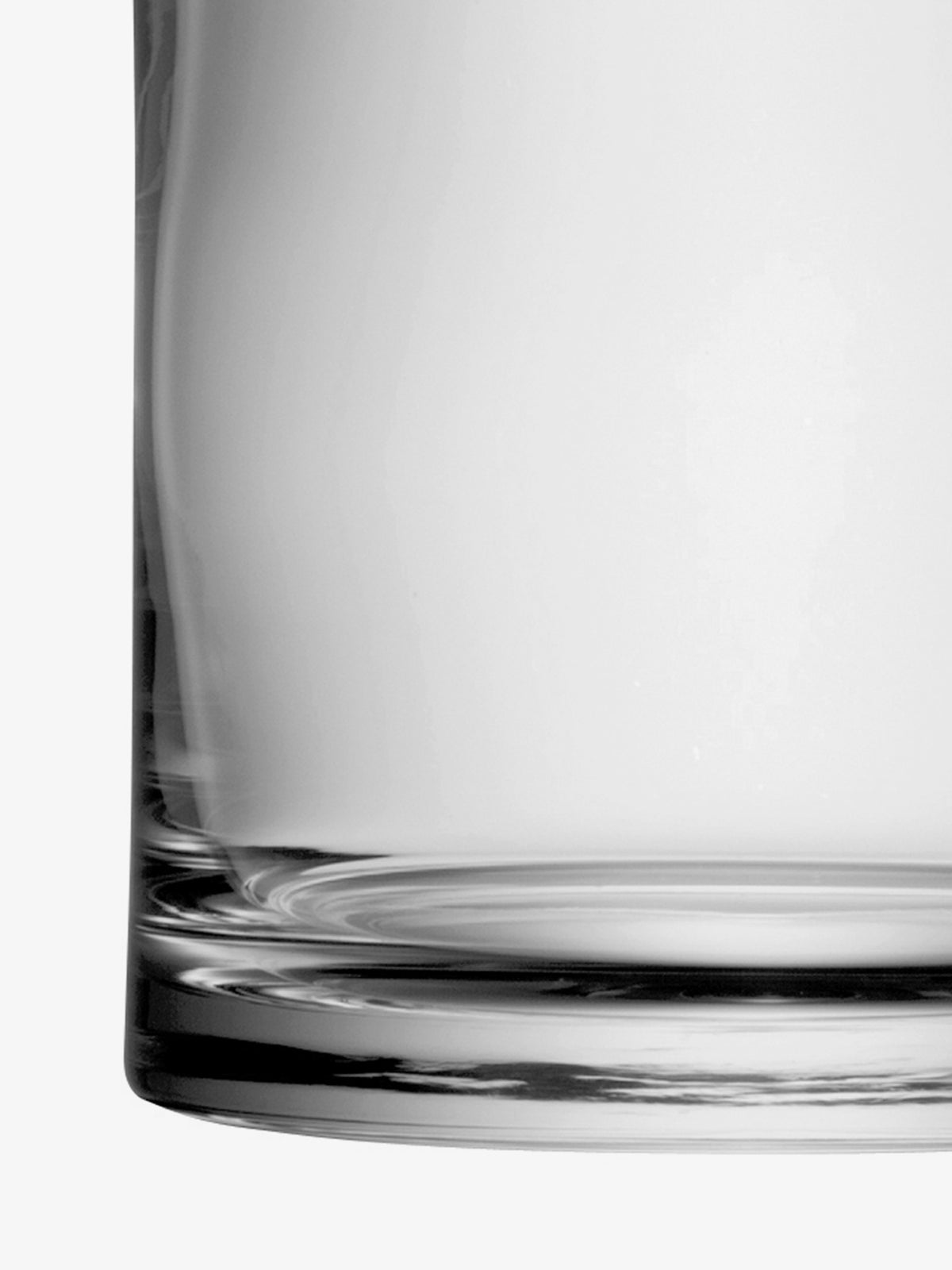 Wide, mouth-blown clear glass Vase/Candleholder with a thick, weighted base.