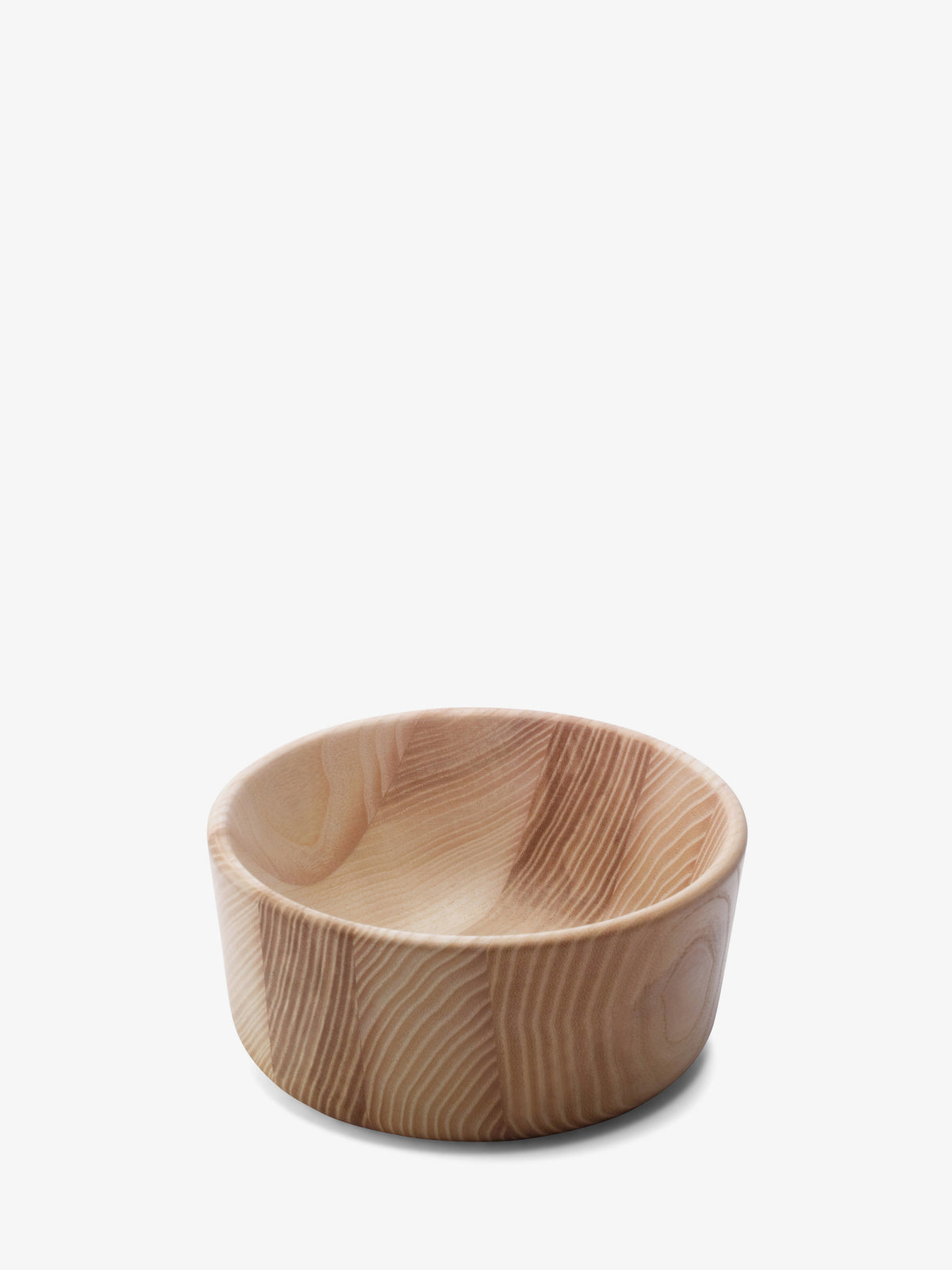 A round LSA International Ash Wood Bowl with a visible grain pattern.