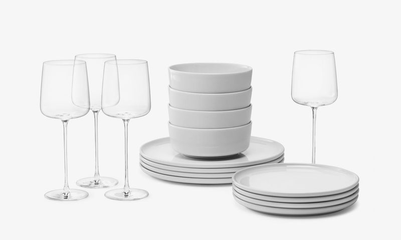 Dinnerware & Wine Glass Bundle (16 Piece)