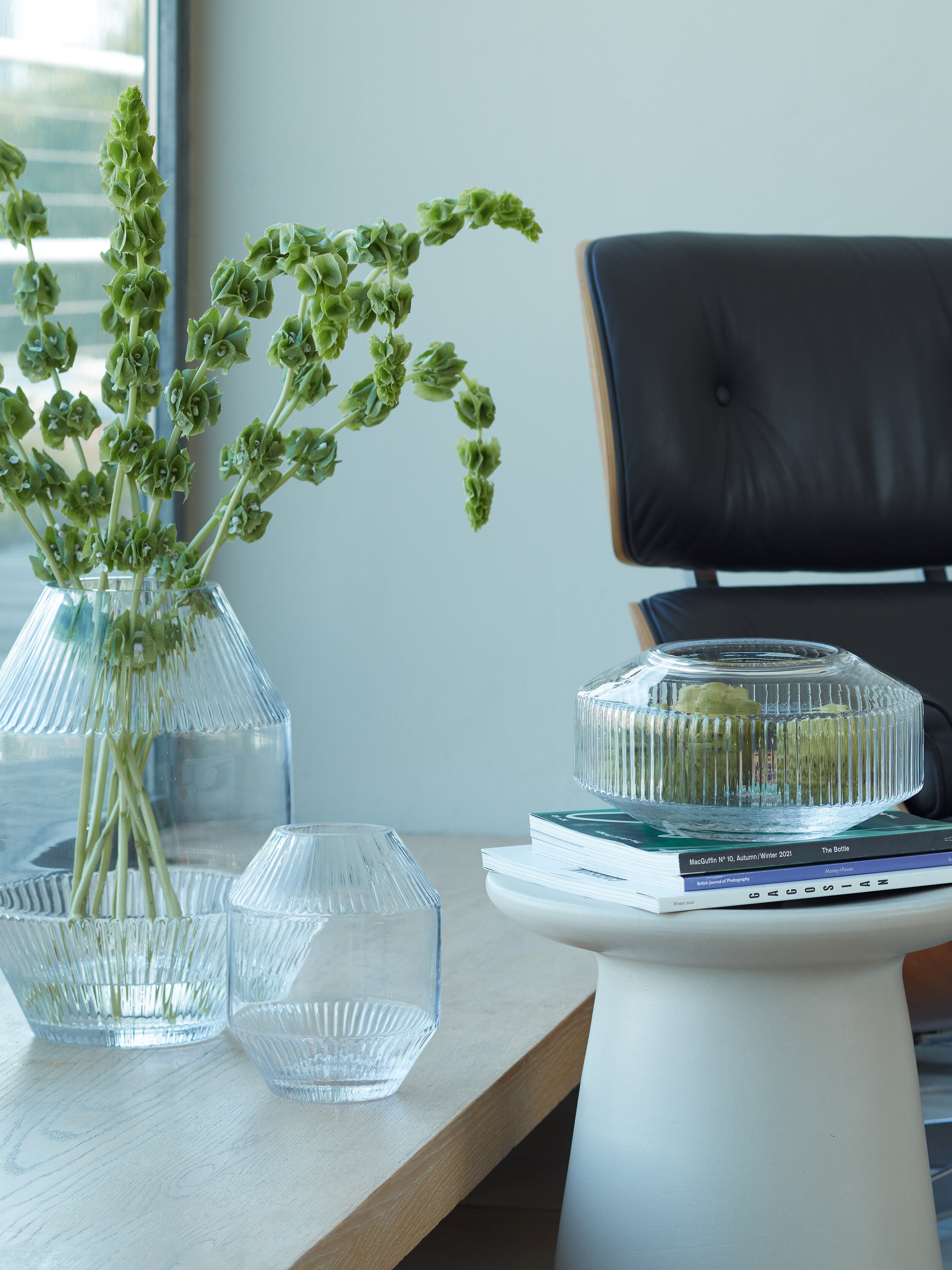 S015【展示品】LSA ROTUNDA フラワーベース 20cm ガラス Rotunda Wide Vase | LSA International