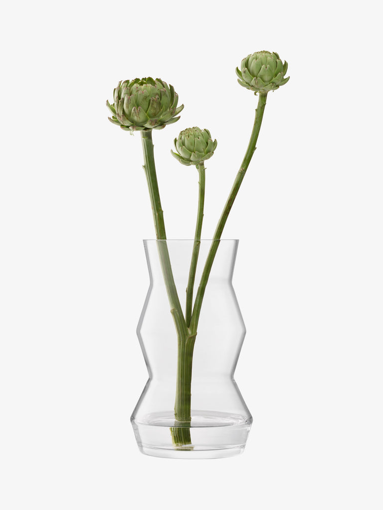 LSA International Market Fioriera/Vaso/Lanterna H16 Cm | Vetro Fatto A Mano Trasparente, Base Intrecciata, Design Contemporaneo