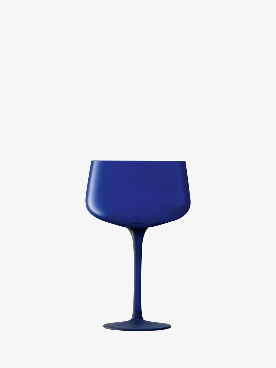 A blue Cocktail Saucer by lsa-international, reminiscent of elegant cocktail glasses, is centered on a plain white background with the upper half cropped out.