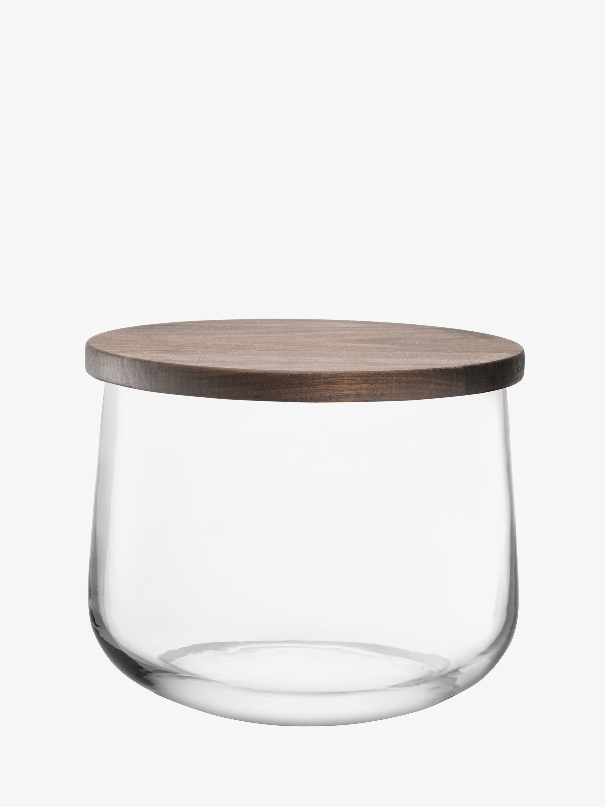 Bowl & Walnut Lid 8.5in, Clear | City | LSA Tableware