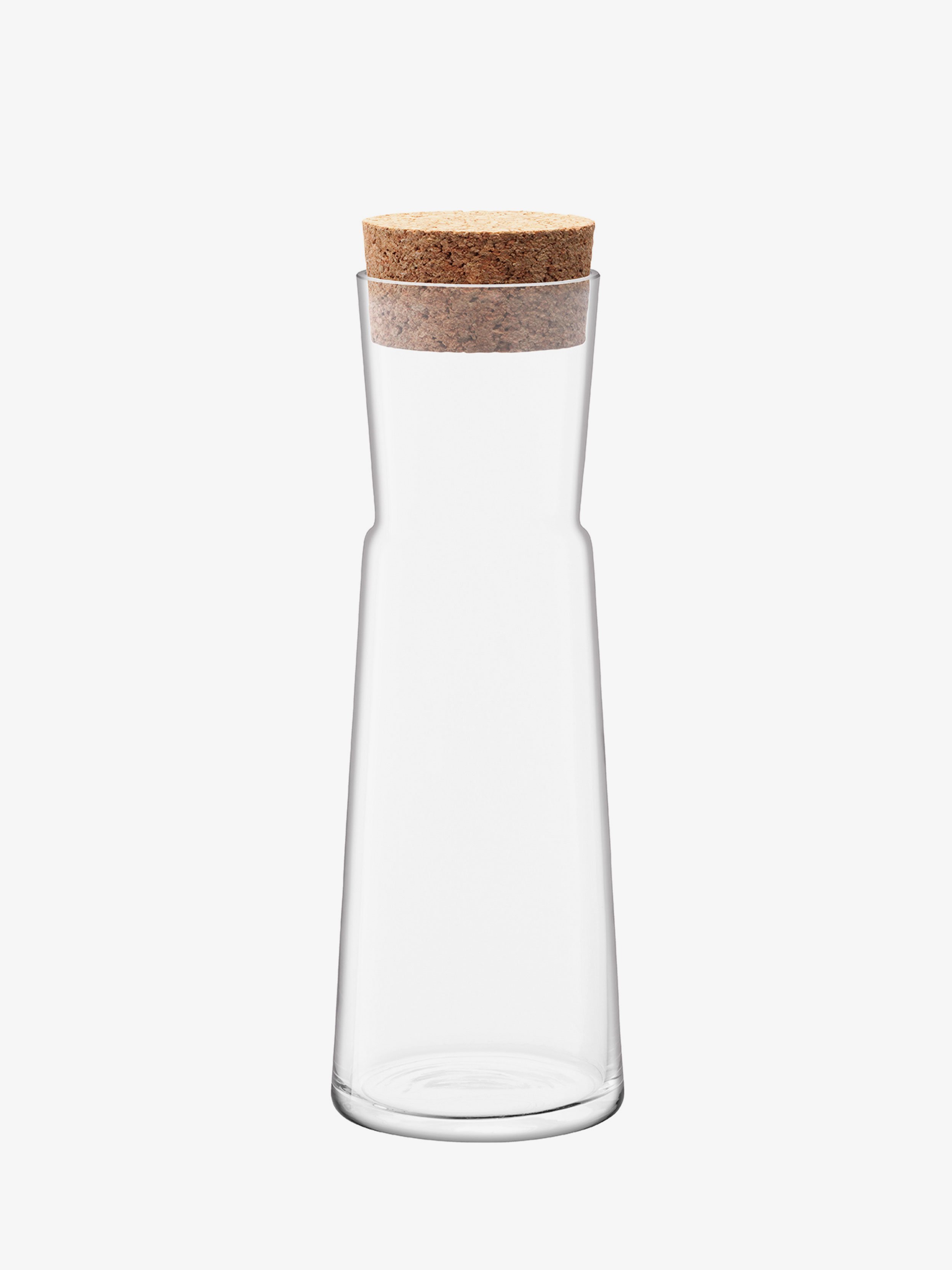 Small glass pitcher with cork stopper