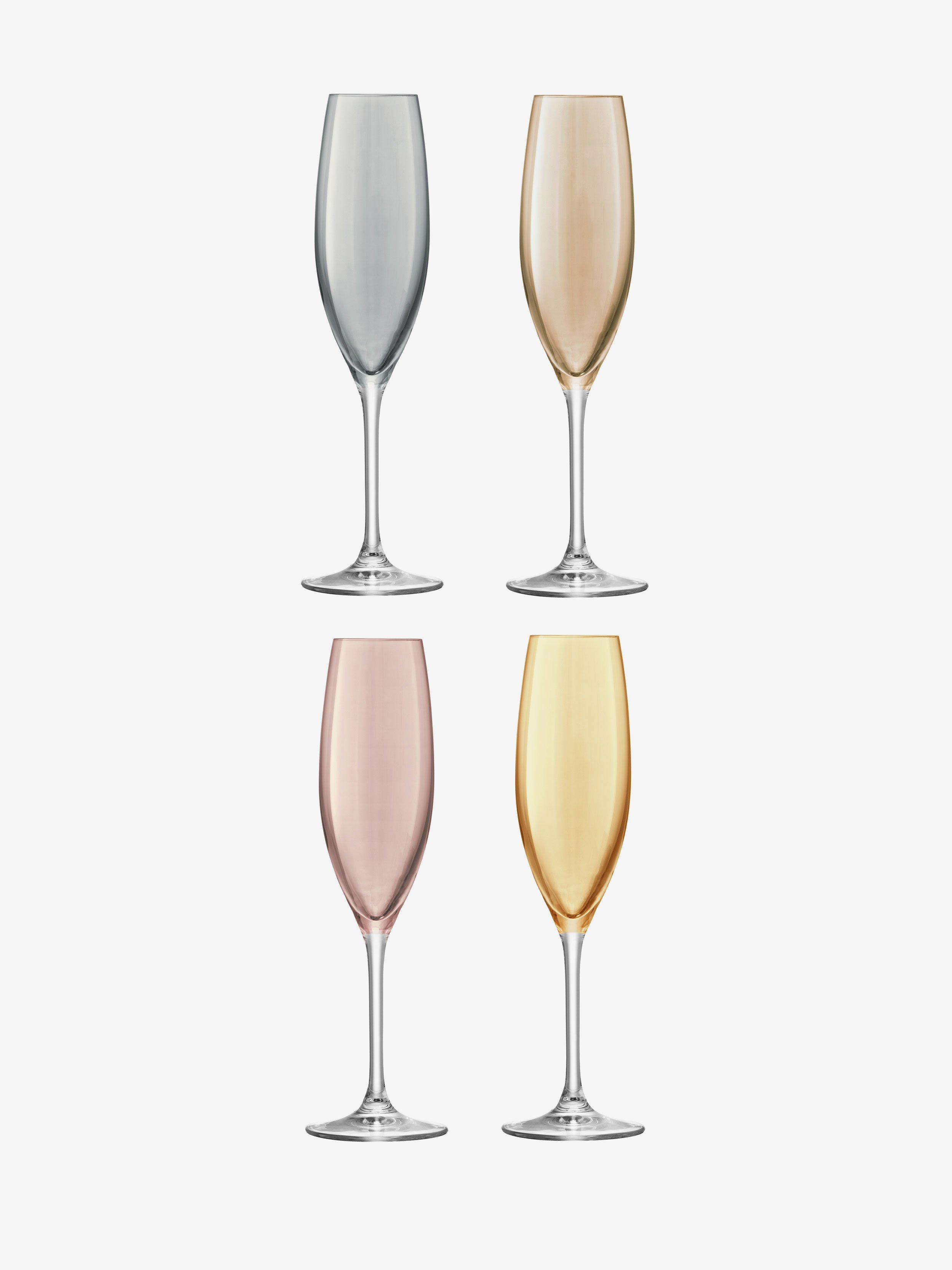 della Champagne Flutes (Set of 4) in Metal Transparent | Arhaus