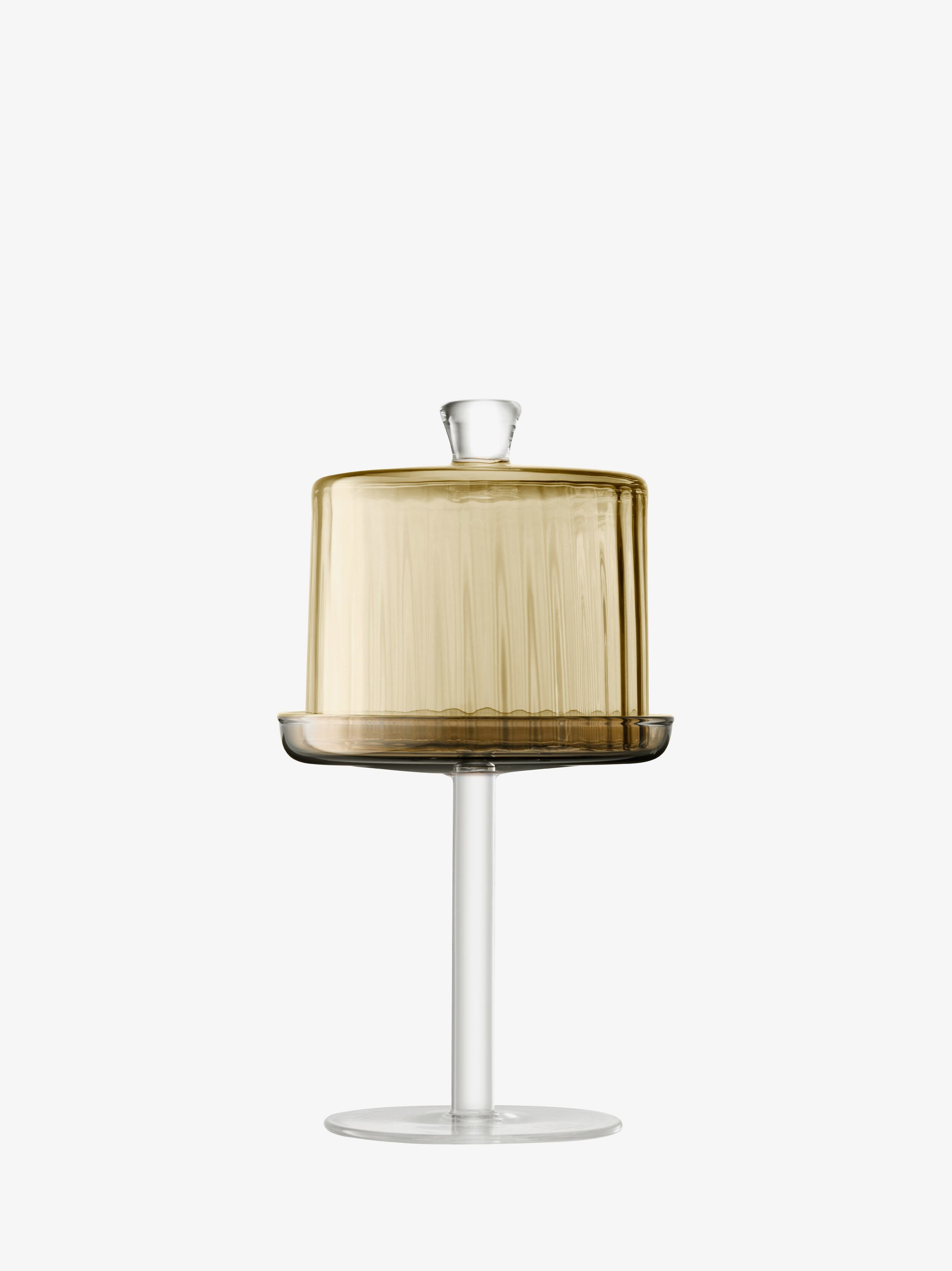【Glass-roots】L.S.A dome Dome & Walnut Stand 26cm/H22cm, Clear | City Collection