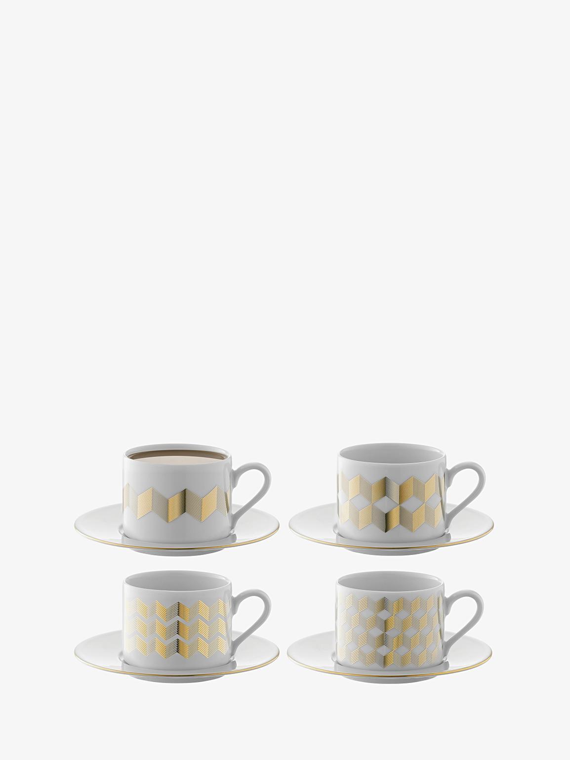 Chevron Teacup & Saucer x 4 250ml