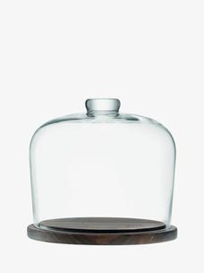Dome & Walnut Base 22cm, Clear | City Collection | LSA Tableware
