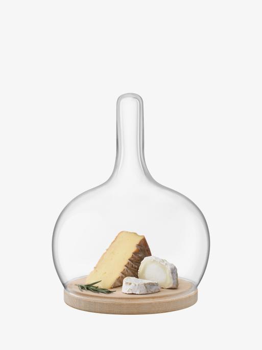 Dome & Oak Base 7.75in, Clear | Cloche | LSA Tableware