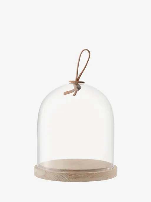 【Glass-roots】L.S.A dome Dome & Walnut Stand 26cm/H22cm, Clear | City Collection