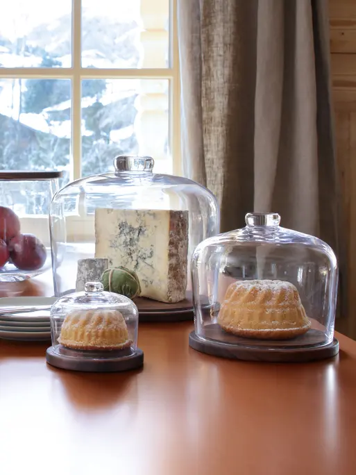 【Glass-roots】L.S.A dome Lotta Cheese/Pastry Glass Dome and Ash Base | LSA