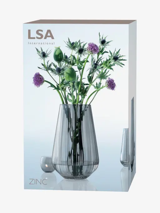 Vase H28cm, Sheer Zinc | Zinc Collection | LSA Interior