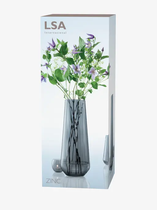Vase H36cm, Sheer Zinc | Zinc Collection | LSA Interior