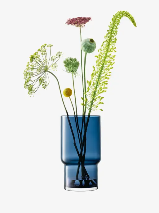 Vase/Lantern H11.75in, Sapphire | Utility | LSA Interior