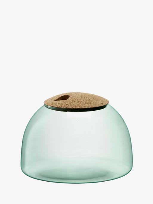 【Glass-roots】L.S.A dome Dome & Walnut Stand 10.25in, Clear | City | LSA Tableware