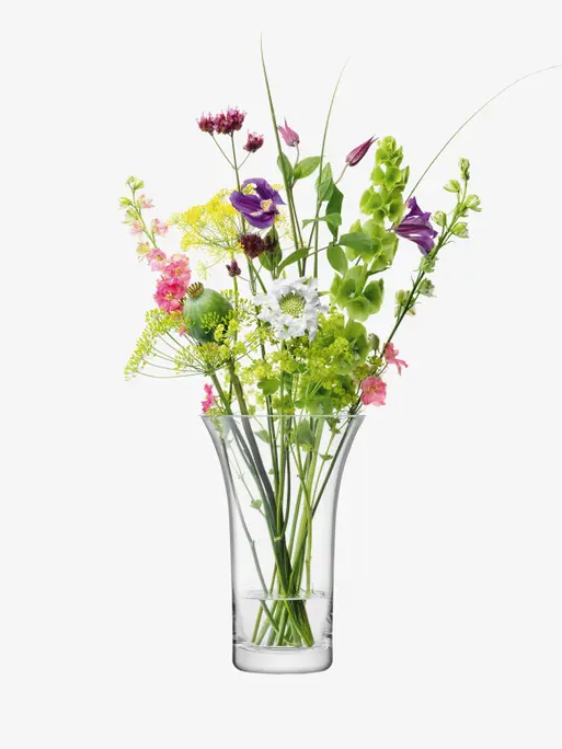 Flared Bouquet Vase H10.25in, Clear | Flower | LSA Interior