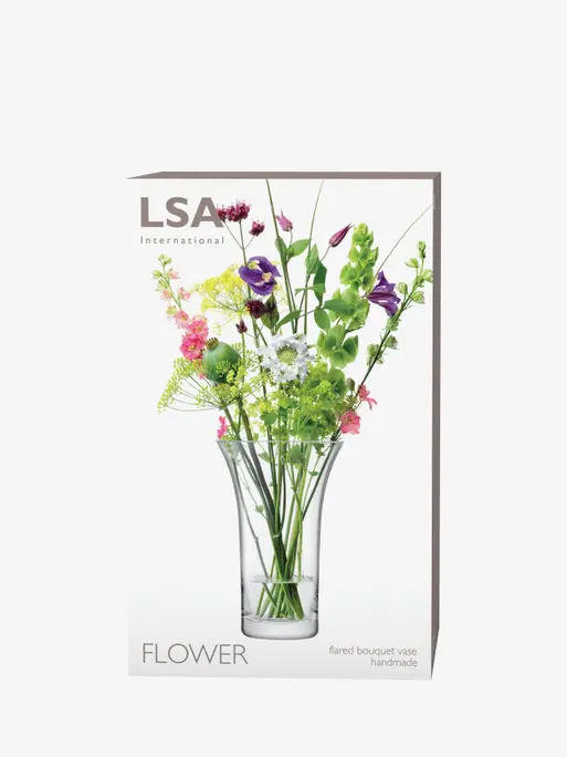 Flared Bouquet Vase H10.25in, Clear | Flower | LSA Interior