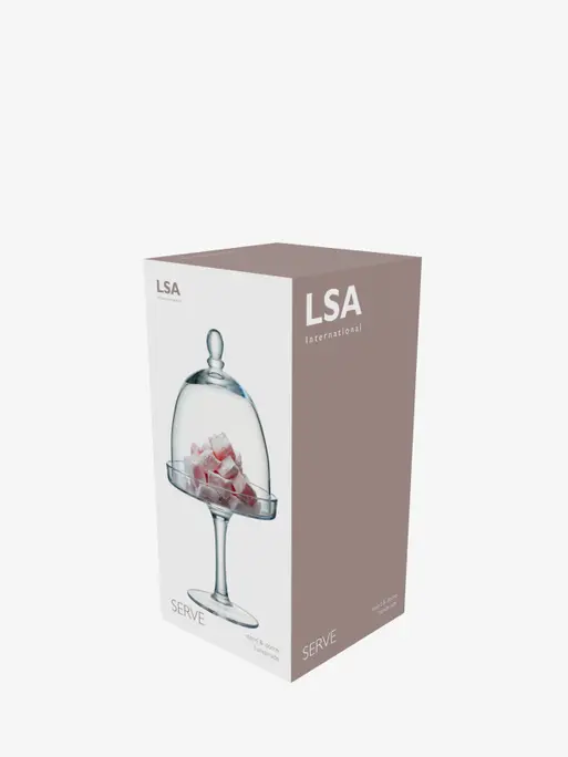 Cakestand & Dome 10.5in, Clear | Serve | LSA Tableware