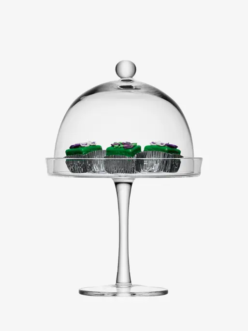 Tall glass cake stand on sale
