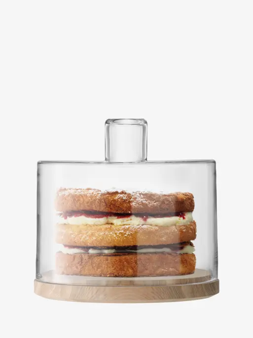 LOTTA ロッタ Cake / Cheese Dome & Ash Base Cake/Cheese Dome 9.75in, Clear | Lotta | LSA Tableware