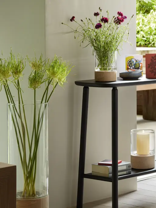 LSA LOTTA フラワーベース　　⑤ Vase/Lantern & Ash Base H24.5in, Clear | Lotta | LSA Interior