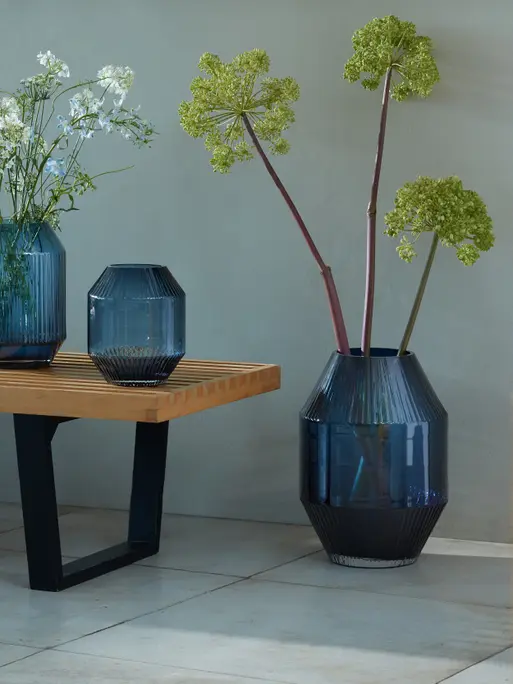 Vase H14.5in, Sapphire | Rotunda | LSA Interior